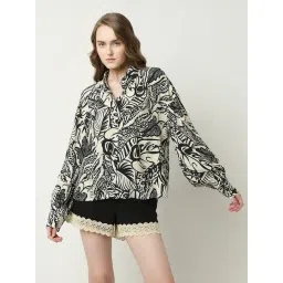 Vero Moda Black & White Viscose Printed Shirt-picture-40