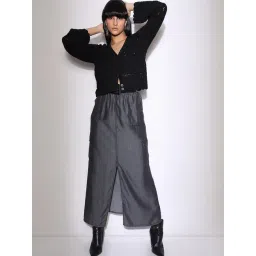 Vero Moda Black Cotton Regular Fit Self Design Cardigan-picture-17