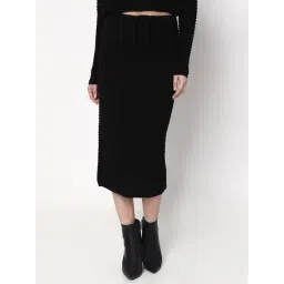 Vero Moda Black Cotton Self Design Skirts-picture-33