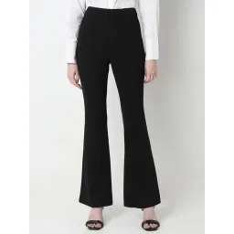 Vero Moda Black Flared Fit High Rise Pants-image-12