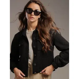 Vero Moda Black Regular Fit Quilted Jacket-picture-24