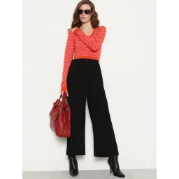 Vero Moda Black Relaxed Fit Relaxed Fit High Rise Pants-picture-27