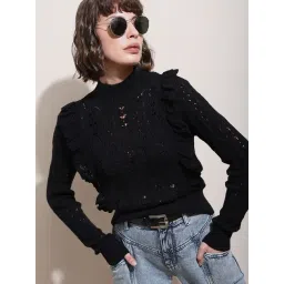 Vero Moda Black Self Design Pullover-picture-34