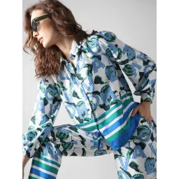 Vero Moda Blue & White Printed Shirt-picture-10