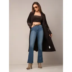 Vero Moda Blue Blended Bootcut High Rise Jeans-picture-18