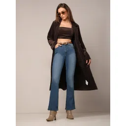 Vero Moda Blue Blended Bootcut High Rise Jeans image 1