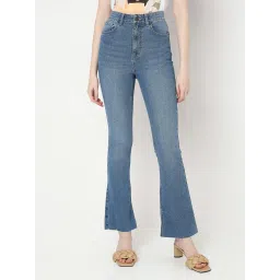 Vero Moda Blue Blended Flared Fit High Rise Jeans image 1