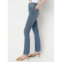 Vero Moda Blue Blended Flared Fit High Rise Jeans image 3