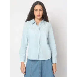 Vero Moda Blue Cotton Regular Fit Shirt-picture-44