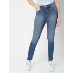 Vero Moda Blue Distressed Skinny Fit Jeans-picture-39