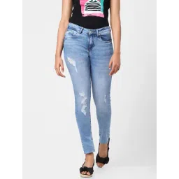 Vero Moda Blue Distressed Skinny Fit Jeans-picture-41
