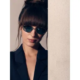 VERO MODA Blue Metal Frame Oval Sunglasses image 1