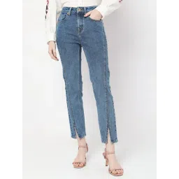 Vero Moda Blue Straight Fit High rise Jeans-picture-33
