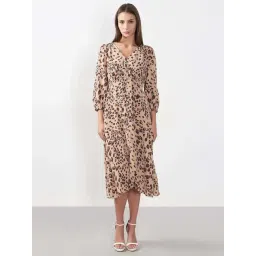 Vero Moda Brown Flare Fit Printed Dress-picture-42