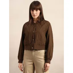 Vero Moda Brown Regular Fit Self Pattern Jacket-picture-21