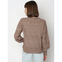 Vero Moda Brown Self Design Pullover image 3