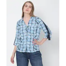 vero moda Checked Shirt with Spread Collar-picture-15