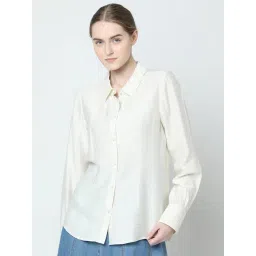 Vero Moda Cream Viscose Regular Fit Shirt-picture-20