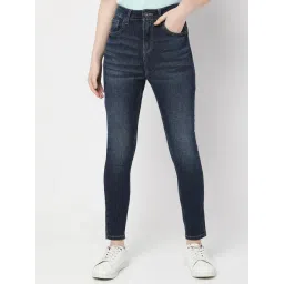 Vero Moda Dark Blue Cotton Slim Fit Jeans-picture-21