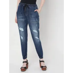 Vero Moda Dark Blue Distressed Jeans-picture-31