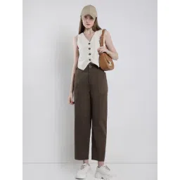 Vero Moda Dark Olive Straight Fit High Rise Trousers-picture-21