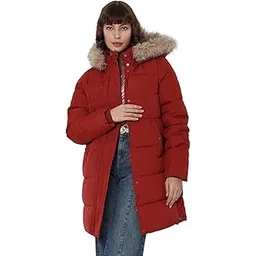 vero moda Faux Fur Detail Longline Hooded Puffer Jacket-picture-37