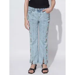 Vero Moda Girls Blue Embroidery Jeans-picture-24