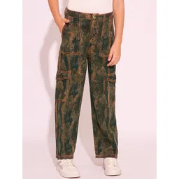 Vero Moda Girls Camouflage Printed Straight Fit High-Rise Trousers-picture-20