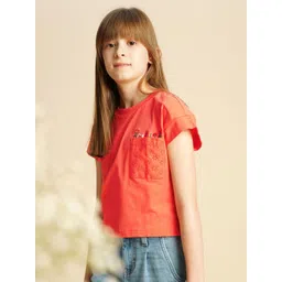 Vero Moda Girls Drop-Shoulder Sleeves Pockets Boxy T-shirt-picture-23