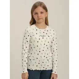 Vero Moda Girls Floral Printed Cotton T-shirt-picture-31