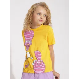 Vero Moda Girls Graphic Printed Round Neck Cotton T-Shirt-picture-19