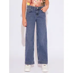 Vero Moda Girls Medium Blue Denim Cotton Blend Jeans-picture-20