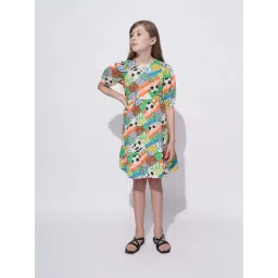 Vero Moda Girls Multicolor Cotton Printed Dress-picture-28
