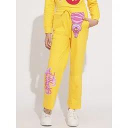 Vero Moda Girls Printed Pure Cotton Straight-Fit Mid Rise Track Pants-picture-33