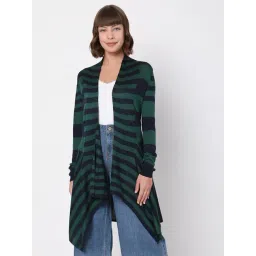 Vero Moda Green & Navy Striped Long Shrug-picture-10