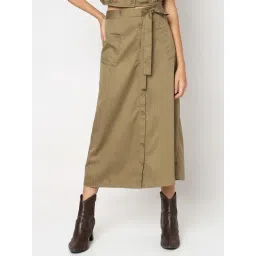 Vero Moda Green Cotton Midi Skirt-picture-29
