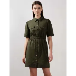 Vero Moda Green Cotton Straight Fit Dress-picture-27