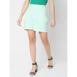 Vero Moda Green Cut Work Cotton Shorts-picture-19