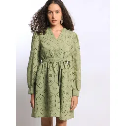 Vero Moda Green Self Design A Line Dress-picture-22