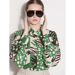 Vero Moda Green Viscose Printed Shirt-picture-32