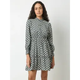 Vero Moda Grey Printed A Line Dress-picture-17