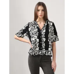 Vero Moda Jet Black Printed Casual Shirt-picture-22
