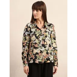 Vero Moda Jet Black Regular Fit Floral Print Shirt-picture-31