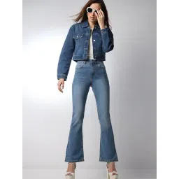 Vero Moda Light Blue Blended Bootcut High Rise Jeans-picture-20