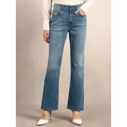 Vero Moda Light Blue Cotton Bootcut Jeans-image-24