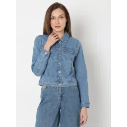 Vero Moda Light Blue Regular Fit Denim Jacket-picture-31