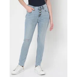 Vero Moda Light Blue Skinny Fit Distressed Jeans-picture-29