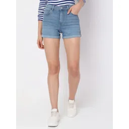 Vero Moda Light Blue Slim Fit Shorts-picture-36