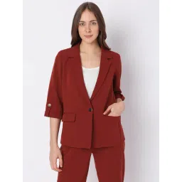 Vero Moda Maroon Regular Fit Blazer-picture-15
