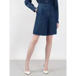 Vero Moda Navy Cotton Regular Fit Shorts-picture-26